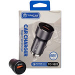 شارژر فندکی فست شارژ 65 وات تریکت TRICAT TC-1023
