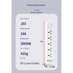 چند راهی برق 3000 واتی برند power socket مدل J03