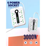 چند راهی برق 3000 واتی برند power socket مدل J10