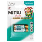 باطری نیم قلم سوپرآلکالاین 2 تایی کارتی MITSU